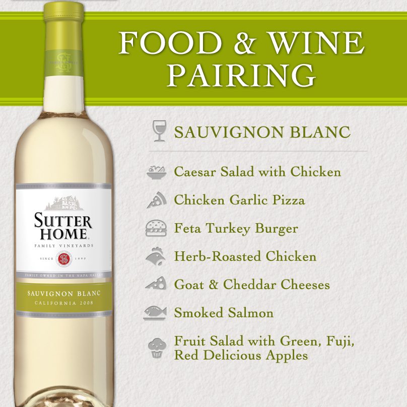 Sutter Home Wine Food Pairing Series Sauvignon Blanc Sutter Home Family Vineyards